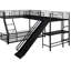Lit superposé en L avec lit mezzanine
