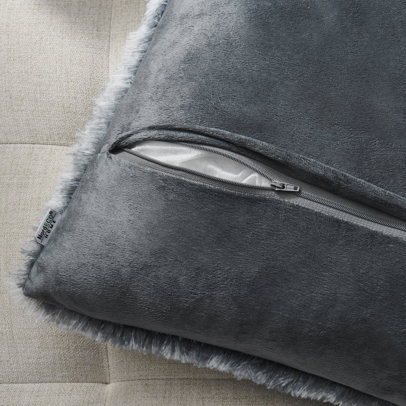 Housse de coussin Luxury, Gris, 18 po x 18 po