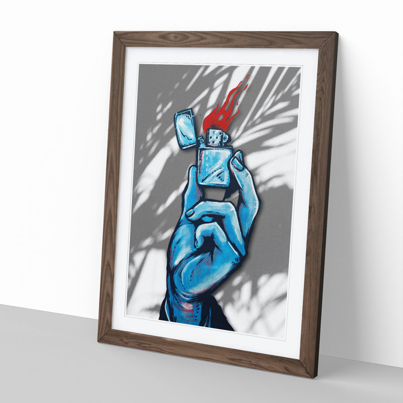 Lighter - Picture Frame Painting, Walnut Framed, 90cm H x 65cm W x 2cm D