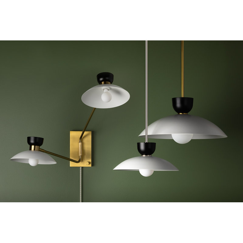 Viera 1 - Light Single Pendant, Aged Brass, 10" H x 19.75" W x 19.75" D