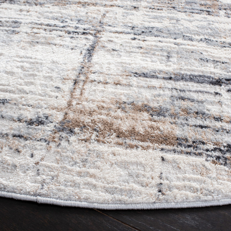 Kraemer Cotton Abstract Rug, Round 6'7"