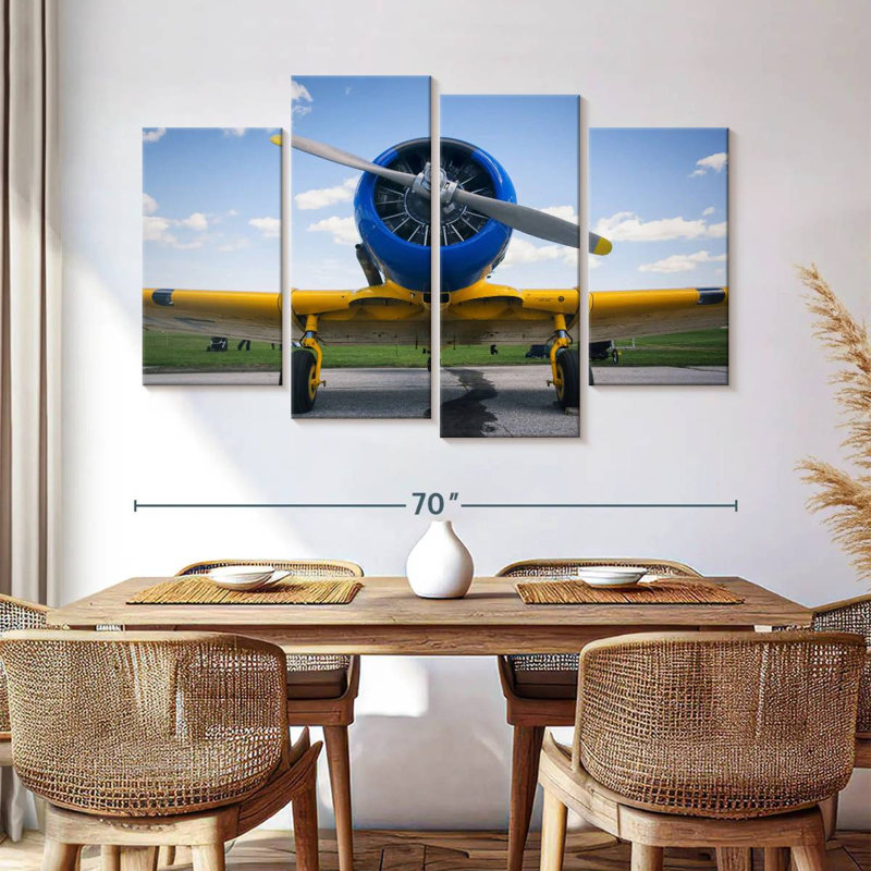 Avion coloré, H 42 po x l 68 po