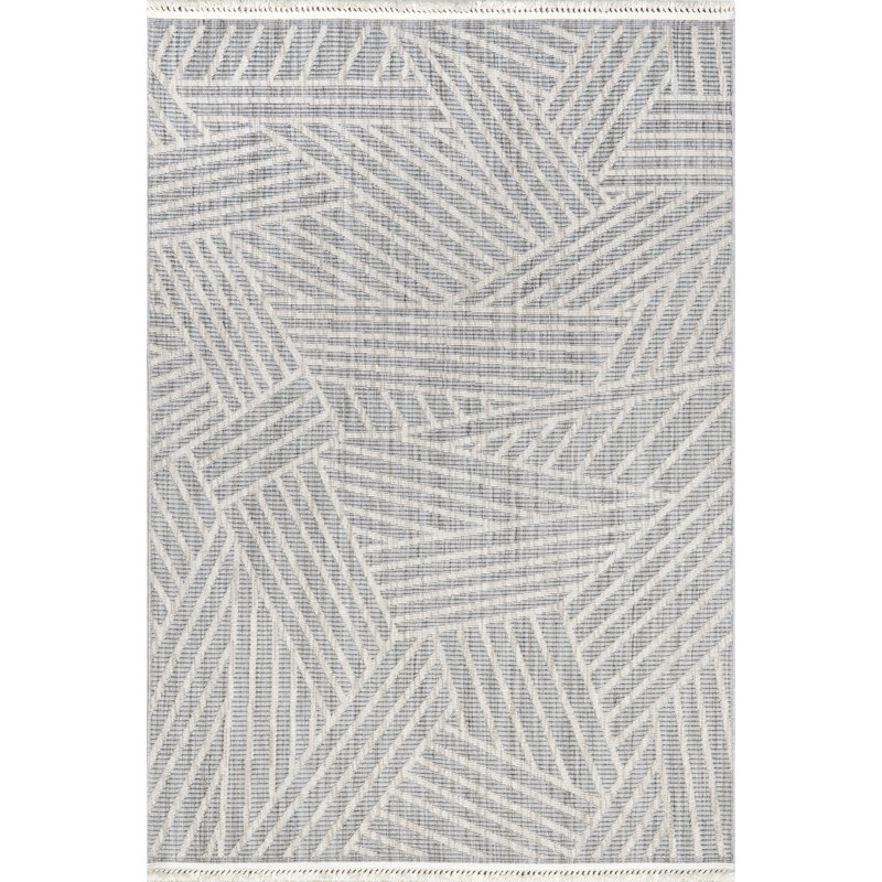 Tapis à motif géométrique moderne Esmeray, Rectangle 4 pi x 6 pi