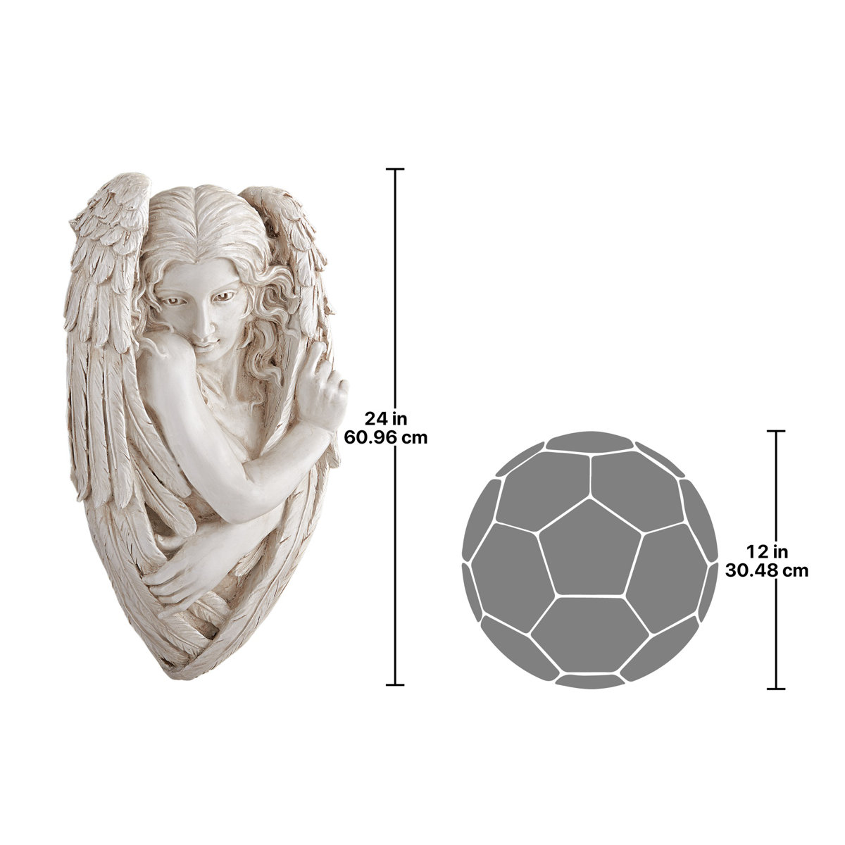 Design Toscano Tristan the Timid Angel Wall Sculpture - Thumbnail 3
