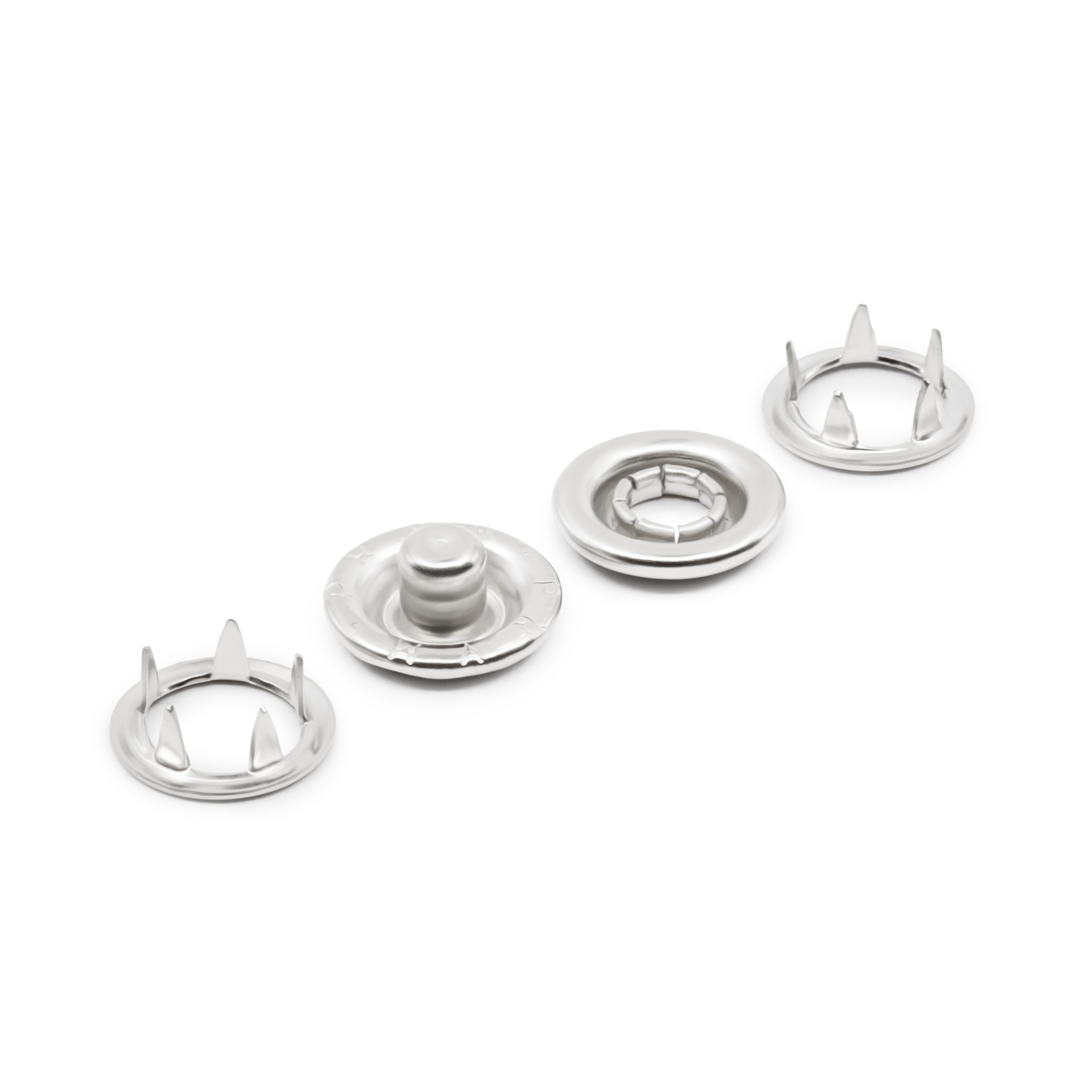 Prym No-Sew Snap Fasteners Jersey Prong Ring 10 mm 01 Silver 