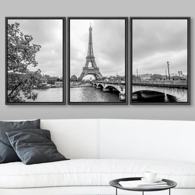 Architecture Architecture Paris Tour Eiffel from Seine - reproduction de 3 pièces