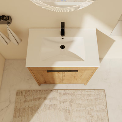 Avikrit 30.03'' Free Standing Single Bathroom Vanity with Ceramic Top -  Ebern Designs, 6F9A7F5296A74C1082A35C1F6DED4A3D