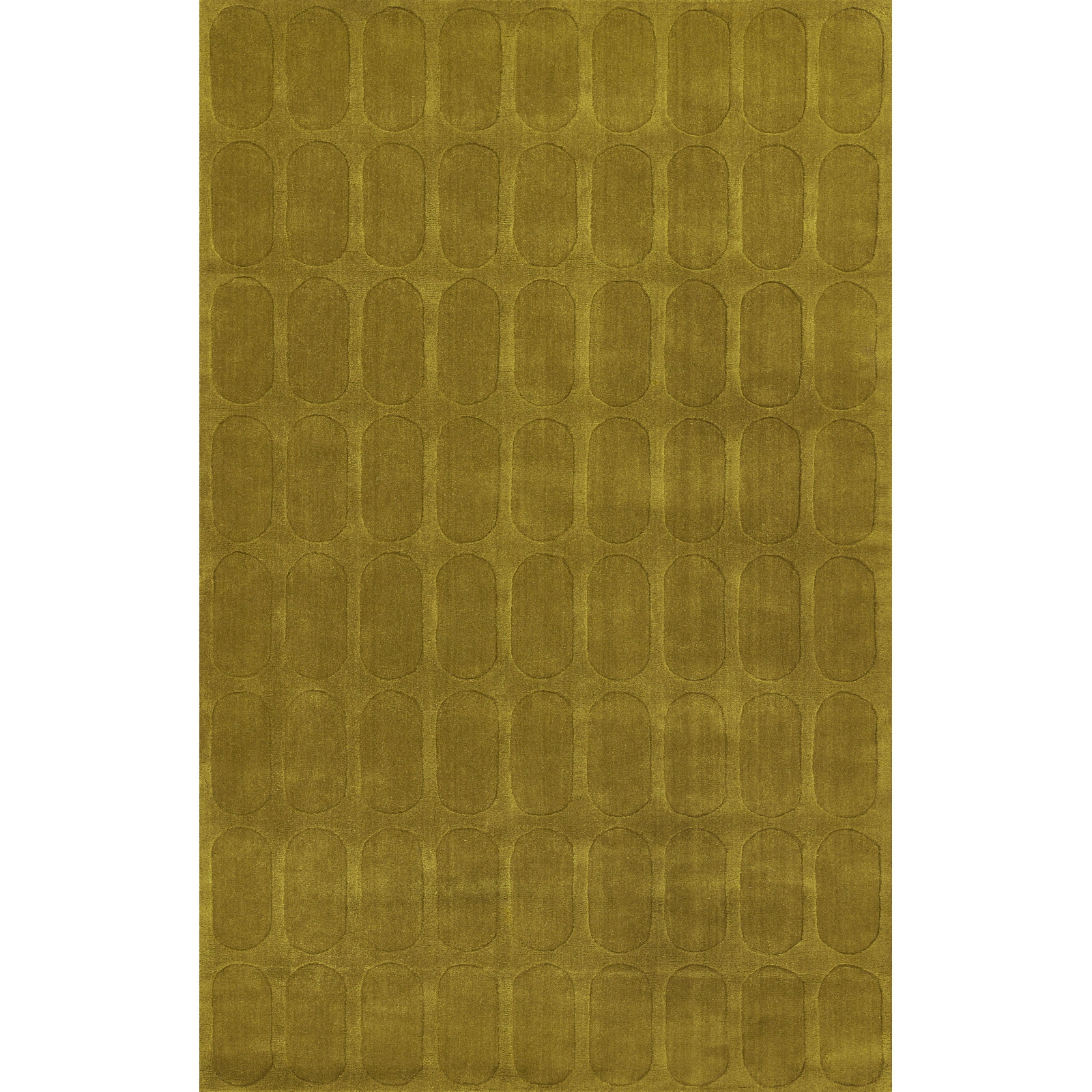  Contour Hand Woven Wool Geometric Light Olive Area Rug, Rectangle 2' x 3'