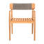 4 chaises d'extérieur en bois tressé gris aspect corde tressé pour toutes saisons