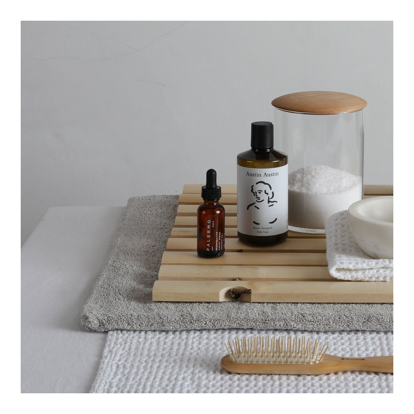 Cotton Bath Mat, Light Gray