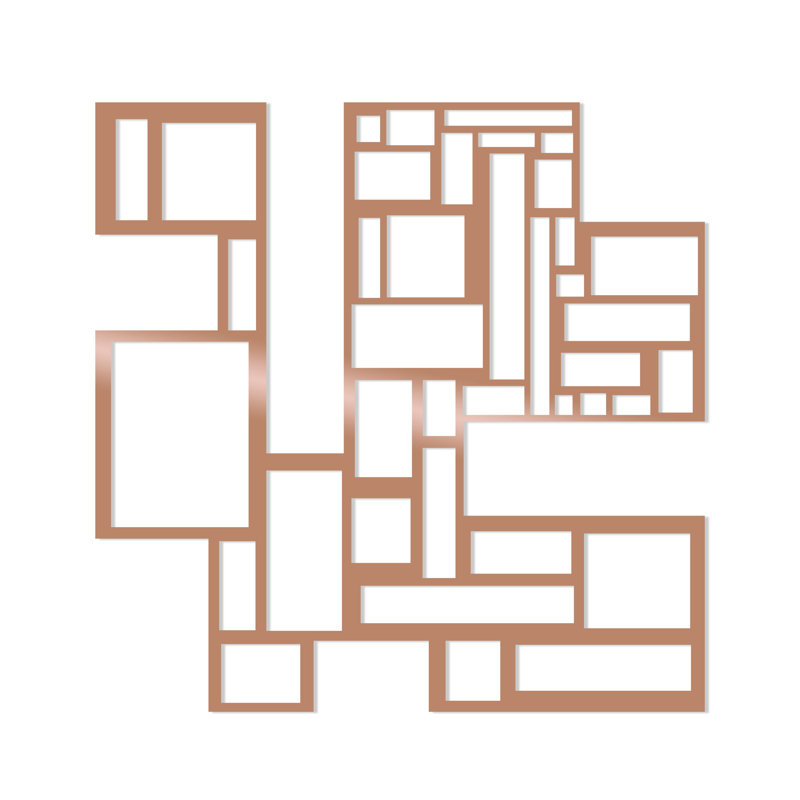 Stylish Decorative Metal Wall Accessory, Copper Color, 19.7 x 19.7 inches | 100% Metal Construction, Thickness: 0.06 inches | Easy Wall Hanging Design, Perfect for Home Decor & Modern Interiors