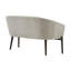 Canapé en velours côtelé Mid-Century avec capitonnage et pieds en noyer - Canapé d'appoint beige