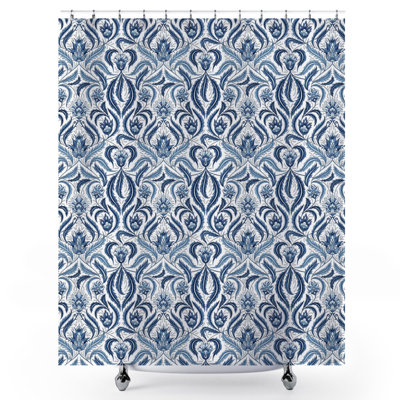 Colwart Damask Shower Curtain 72" × 72" – Elegant Damask Print Fabric Bathroom Decor