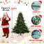 Arbre de Noël pleine forme 9 pi avec 3451 pointes - aiguilles mixtes en PE / PVC, base large pour les grands espaces, structure à charnières pour une installation facile, support en métal pour un soutien solide-1406579539