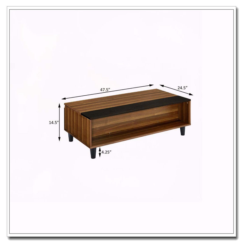 Table basse noyer et noir