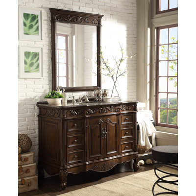 Difranco 42'' Single Bathroom Vanity with Genuine Marble Top