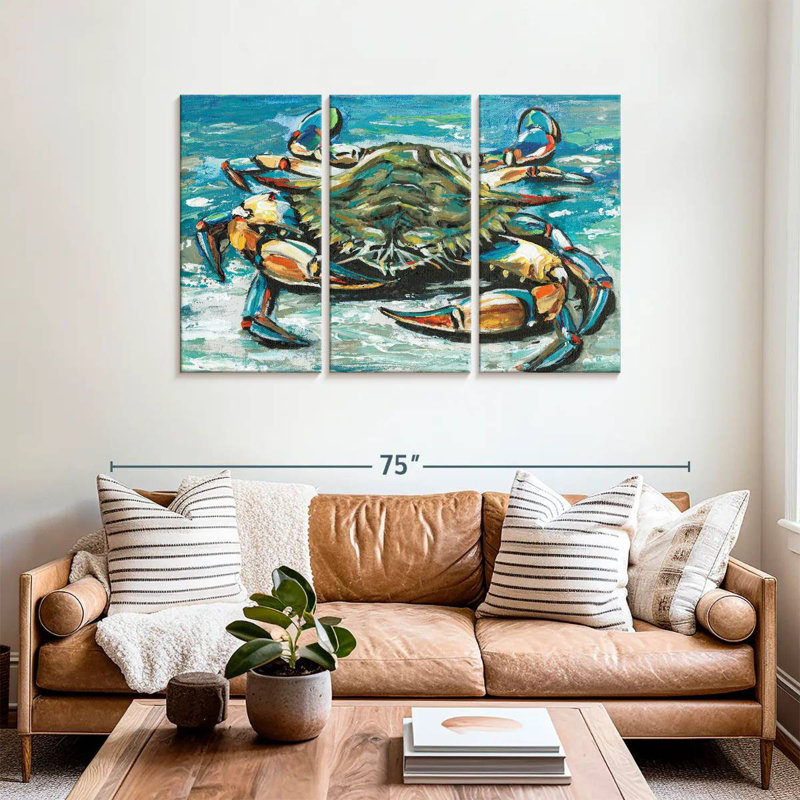 Crabe Brampt Blue Palette I, H 36 po x l 57 po
