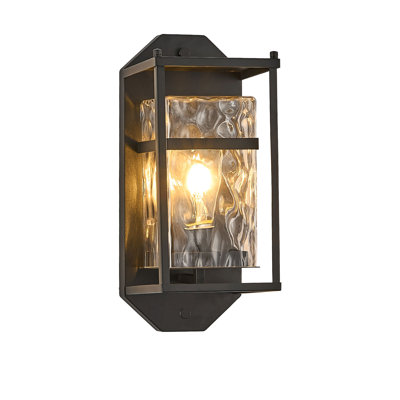 Applique murale d'extérieur noire, applique murale H 15,6 po pour porche, entrée de garage