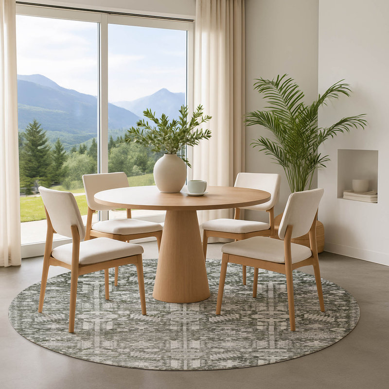 Premium Machine Washable Verlin AMF1771 Global Rug, Round 8'