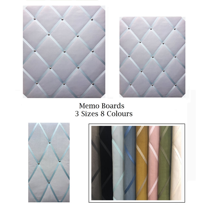 Fabric Corkboard / Bulletin Board, 28 x 48 cm, L'eau