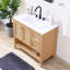 Armoire de meuble-lavabo moderne à 2 tablettes en rotin l 36 po x P 18 po x H 33 po Jasper (lavabo non inclus)-113431565