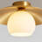Modern Brass 12.99" 1-Light Semi-Flush Mount Light with Opal Glass Globe