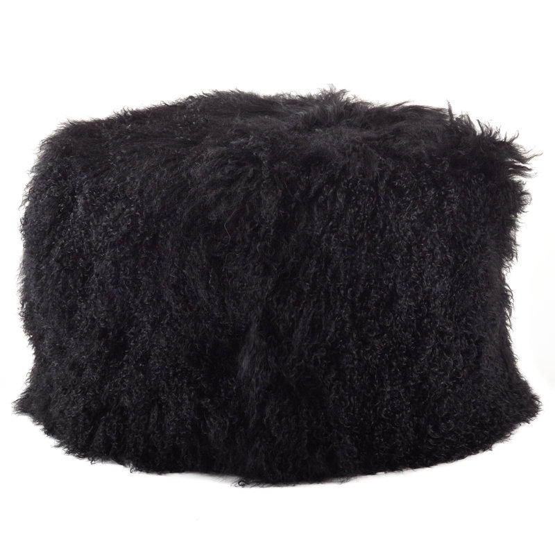 Bulluck Upholstered Pouf, Black