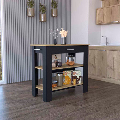 Îlot de cuisine 40 pouces, deux tablettes