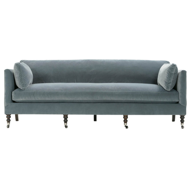 Madeline Sofa, Slate, Chocolate, 34"H x 90"W x 40"D