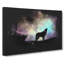 Howling Wolf With A Galaxy Forest - Wrapped Canvas Print-56648399