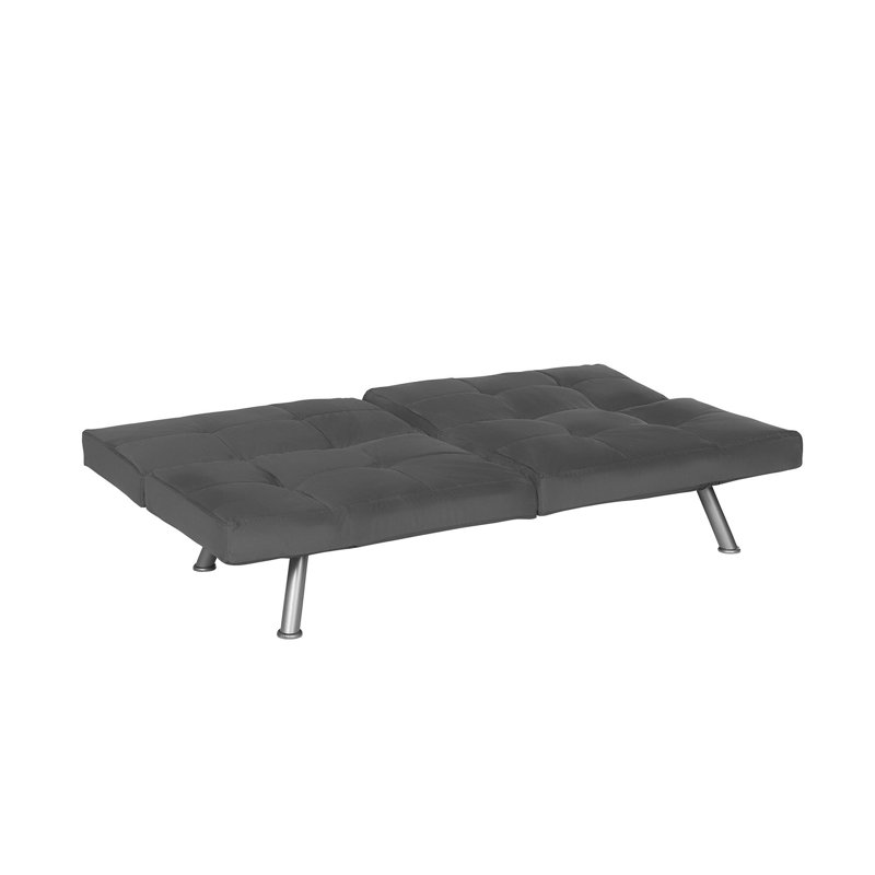 Futon double avec structure Taulbee, Microfibre / microsuède gris anthracite