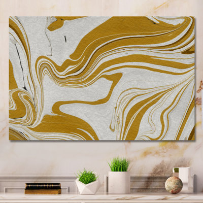 Or et gris marbré, impression sur toile flottante