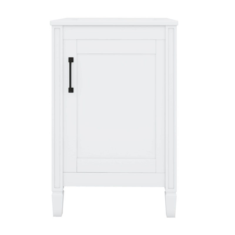 Meuble-lavabo de 20 pouces avec armoire de rangement double couche, Blanc