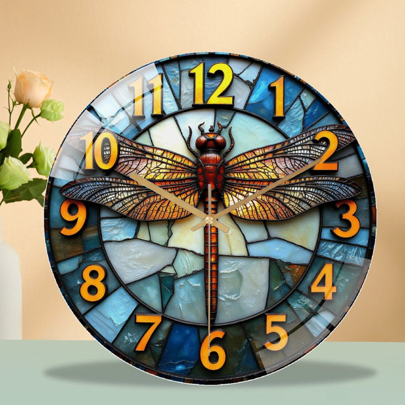 Horloge murale libellule - Horloge murale 12 po