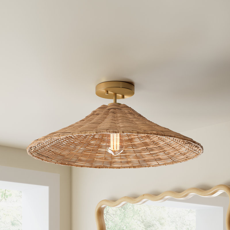 Lilliana 1-Light Ceiling Light in Natural Brass, Natural Brass