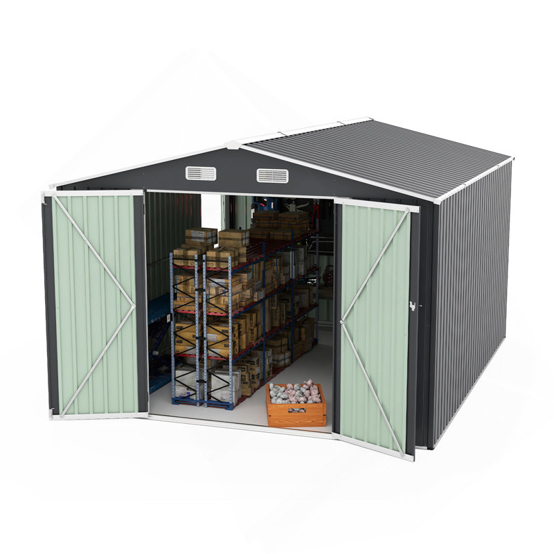 Remise de rangement pour l'extérieur 9 pi x 11 pi avec 3 portes verrouillables