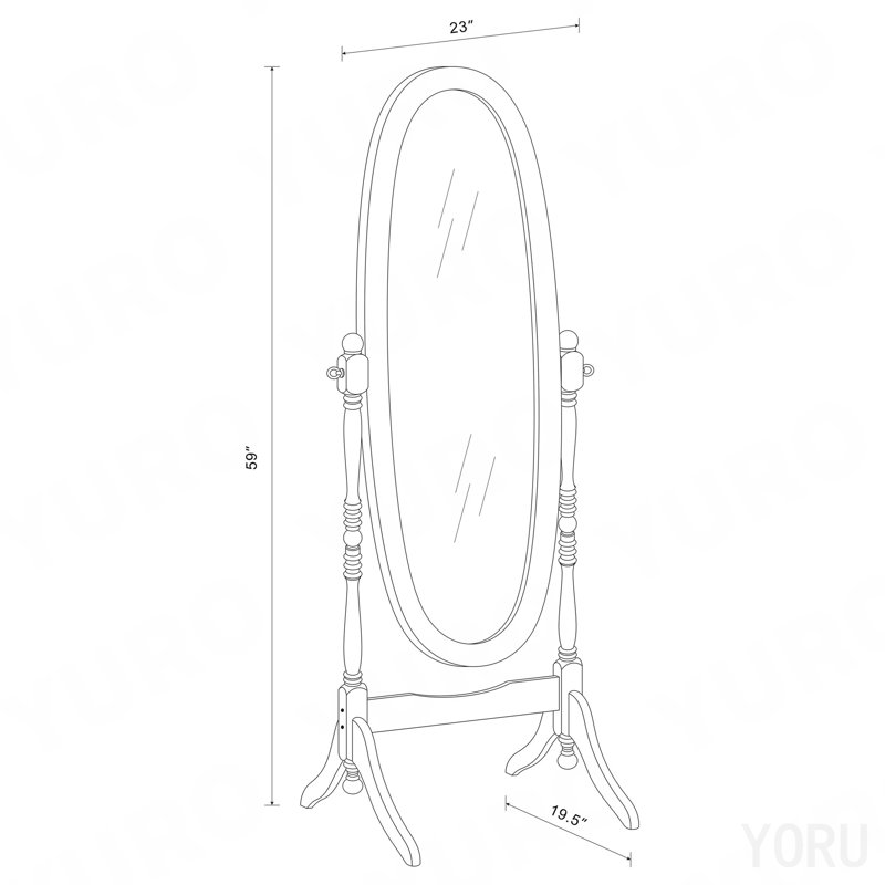 Miroir blanc Cheval