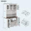 70,9 po Armoire de rangement pour garde-manger rustique, huche de cuisine avec prises à DEL et armoire à vin avec portes et tablettes-129435990