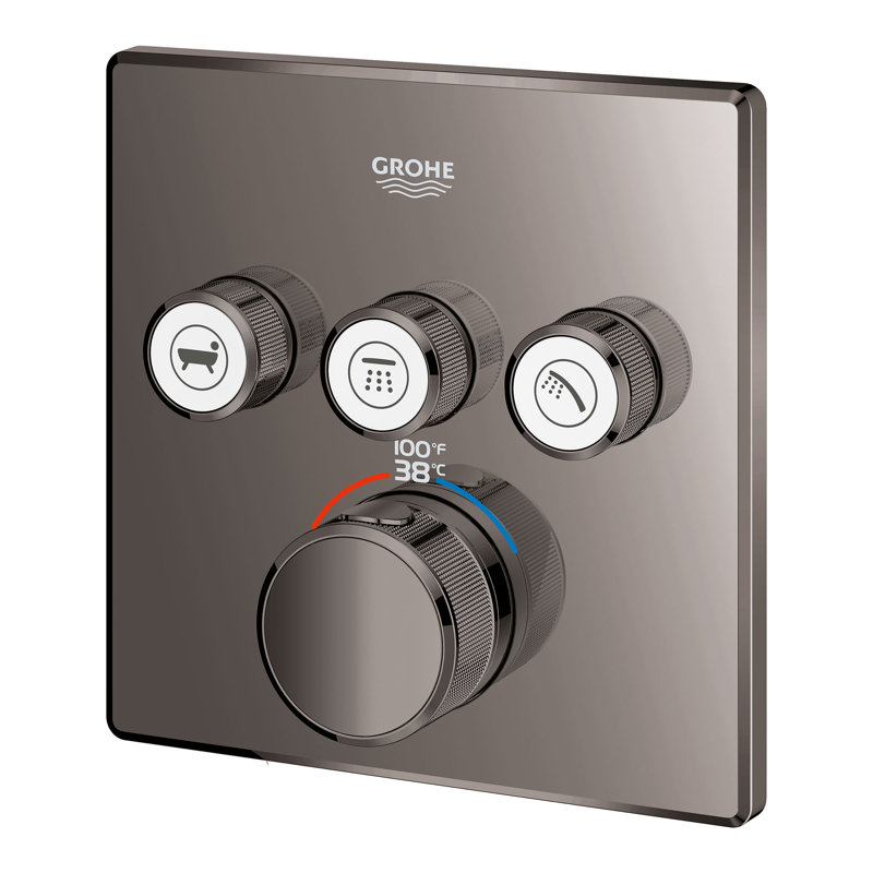 Garniture thermostatique Grohtherm® SmartControl à triple fonction avec module de commande, Graphite dur