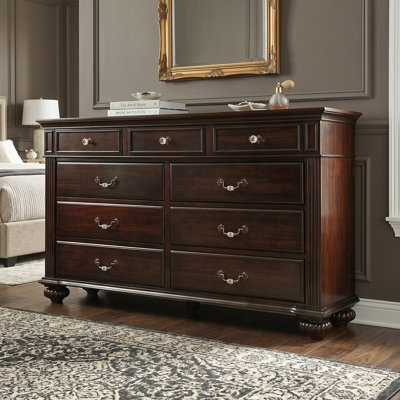 Aime 64''W 9-Drawer Wood Dresser