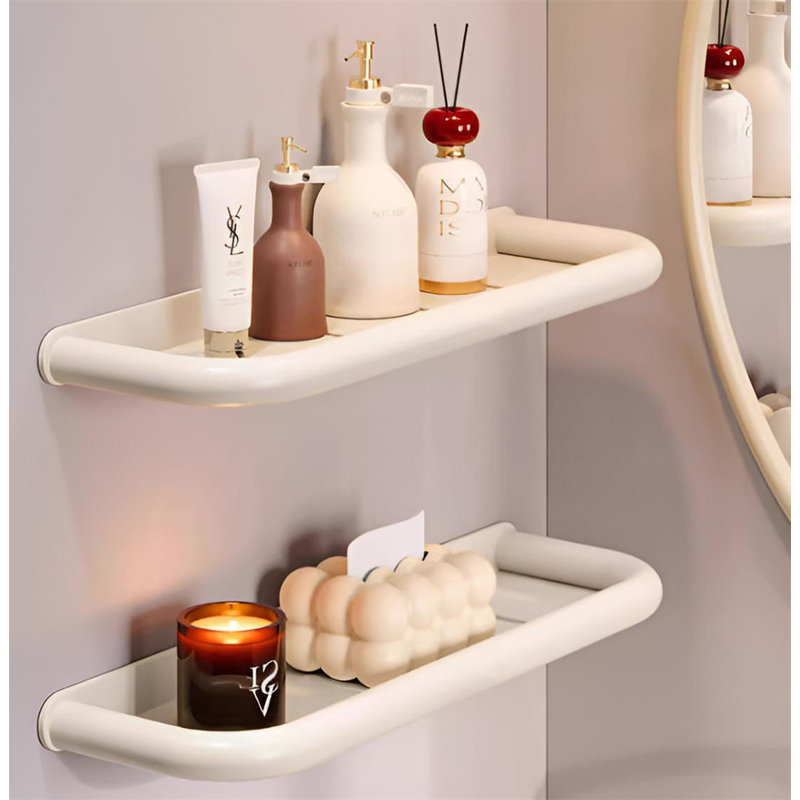 Tablette d'angle sans perçage pour salle de bain, H 4,72 po x l 15,74 po x P 1,18 po