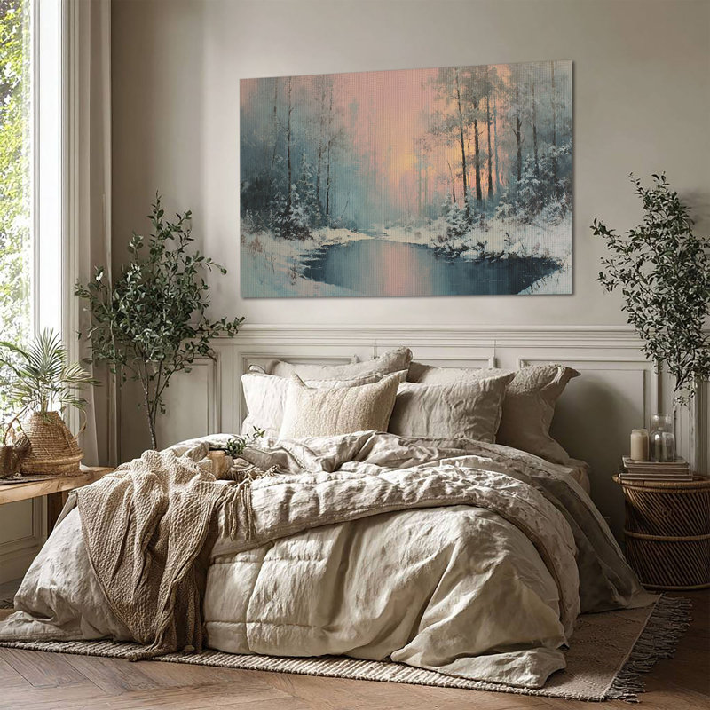 Art mural en toile profonde Deep Winter Woods - Décoration de salon, de chambre à coucher ou de bureau, L 60 po x H 40 po
