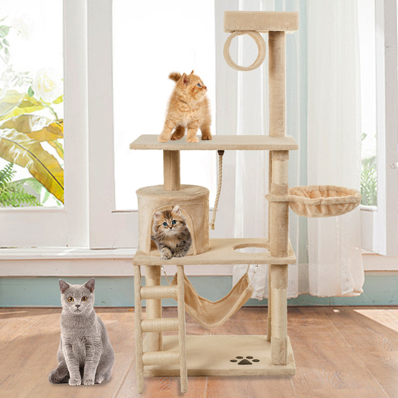 Gideon 146cm H Cat Tree, Beige