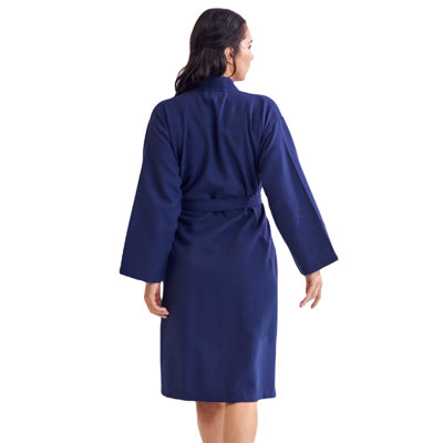 Waffle Girl / Woman+ Mid-Calf Bathrobe with Pockets