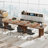 63" Farmhouse Executive Desk – Vintage Wood Computer Workstation With Thickened Tabletop, Large Writing & Conference Table-787008938