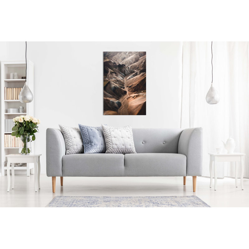 Abstract Brown Volcano - Wrapped Canvas Print, 46cm H x 31cm W