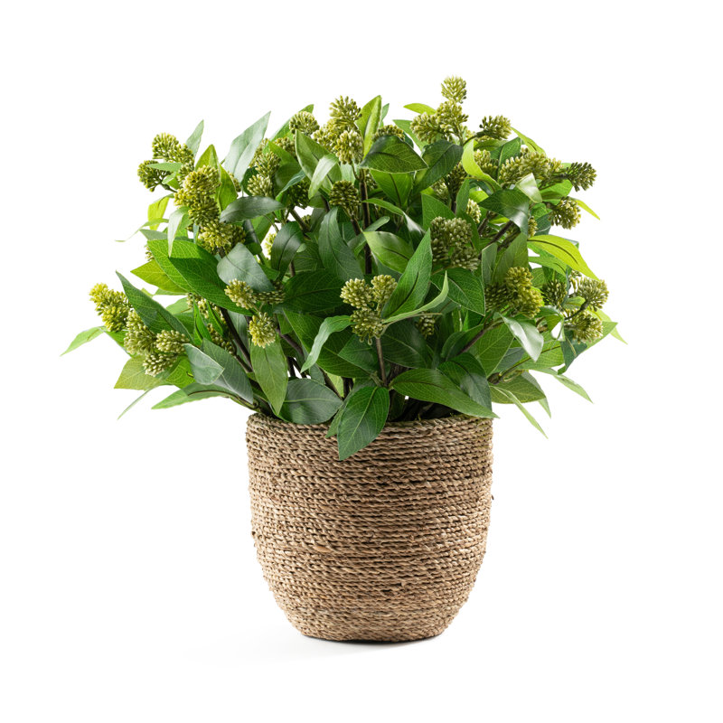 Faux Greenery Arrangement in Textured Jute Pot