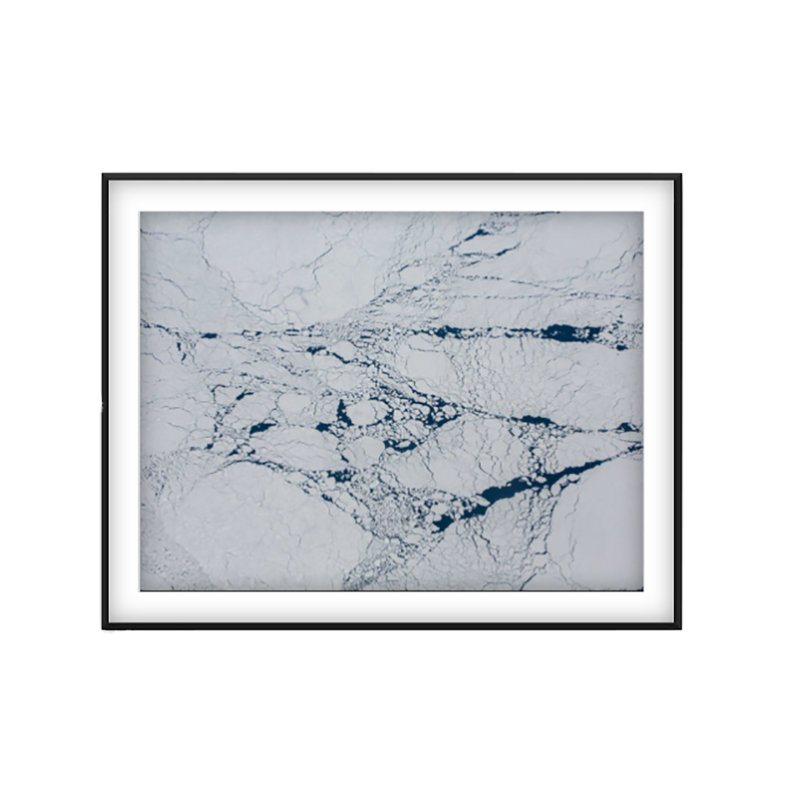 Glacier 2 Print by Francis Augustine, 48" H x 72" W x 0.8" D, Black Framed Paper, White