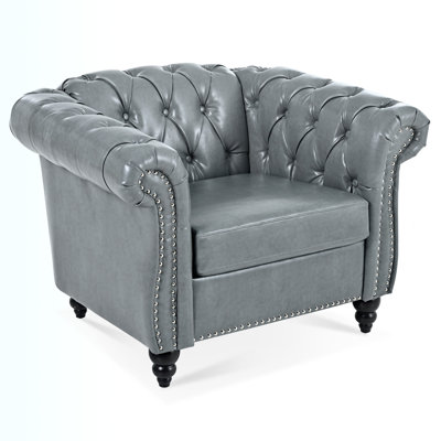 Clide 32.09'' Wide Tufted Chesterfield Chair -  Alcott HillÂ®, CA7481B508394799AAB0F3338201EED4