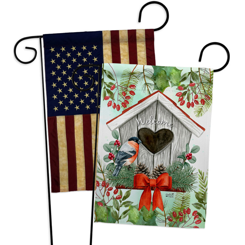 Drapeau de jardin en polyester 1 face x 1 pi 7 pi Winter Yard